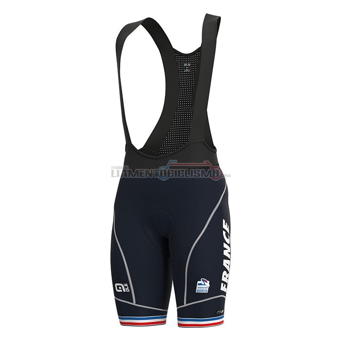 Abbigliamento Ciclismo Francia Manica Corta 2022 Scuro Blu